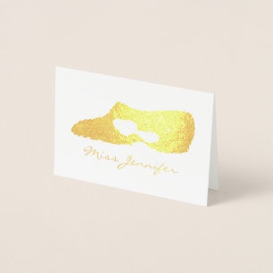 Carte Dorée Professeur de danse personnalisée Chaussure lyriqu