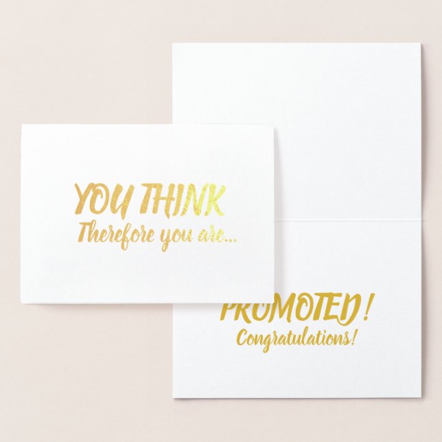Carte Dorée Promotion Félicitations Or Vous Pensez Donc (Affichage)