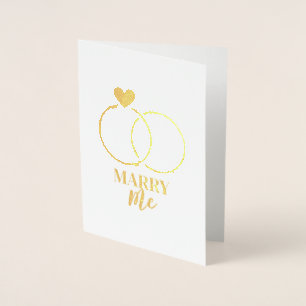 Carte Dorée PROPOSITION VALENTINE, Anneaux Mariages Foil