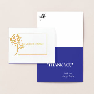 Carte Dorée Quinceanera Rose Foil Merci personnalisé