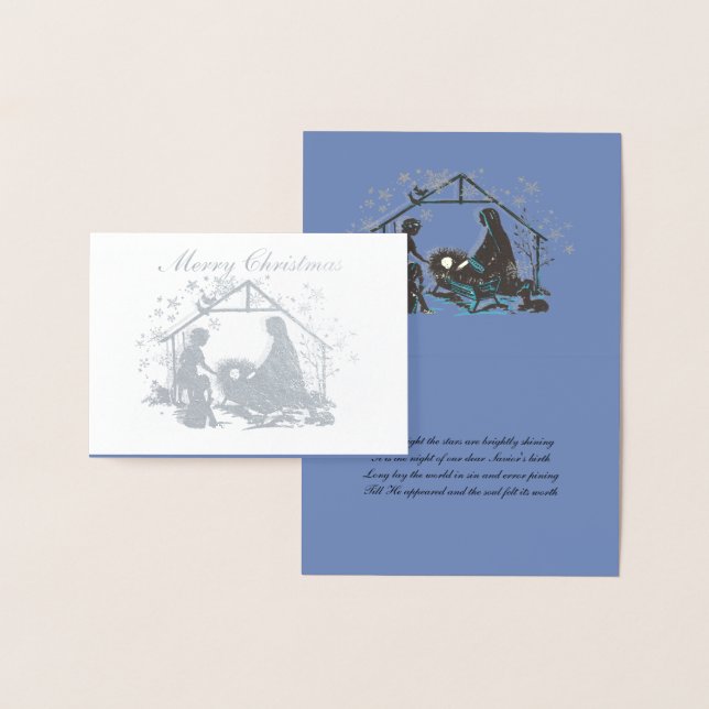 Carte Dorée Religieux Saint Bébé Jésus Nativité de Noël (Affichage)