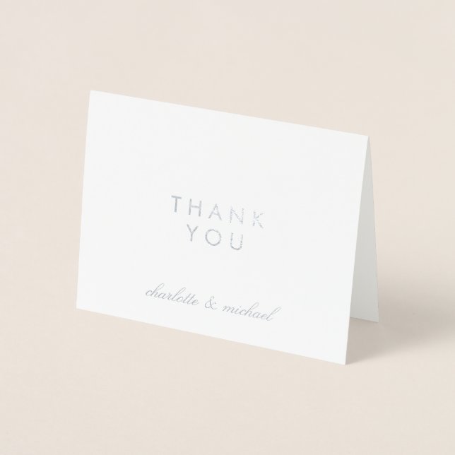 Carte Dorée Remerciements | Simply Silver (Devant)