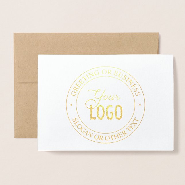 Carte Dorée Remplacement et personnalisation faciles du logo (Devant avec enveloppe)