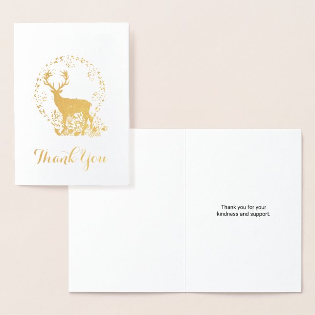 Carte Dorée Renne rustique de style boho à l'intérieur d'une c (Affichage)