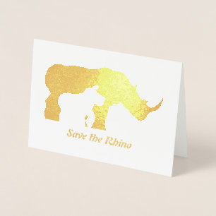 Carte Dorée Rhino noir et blanc