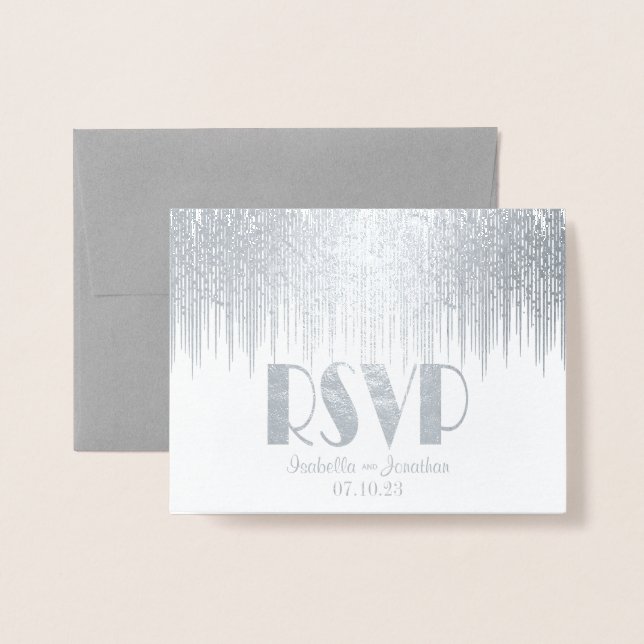 Carte Dorée Rsvp Silver Star Douche (Devant avec enveloppe)