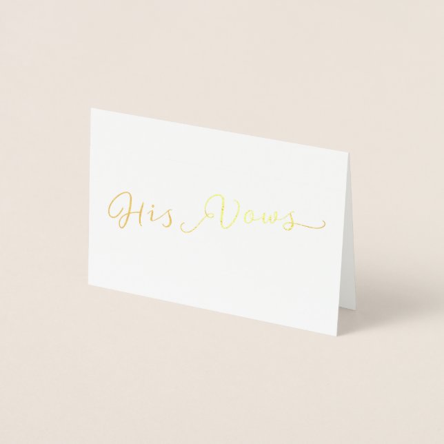 Carte Dorée Sa Vows Wedding Day Vow Card (Devant)