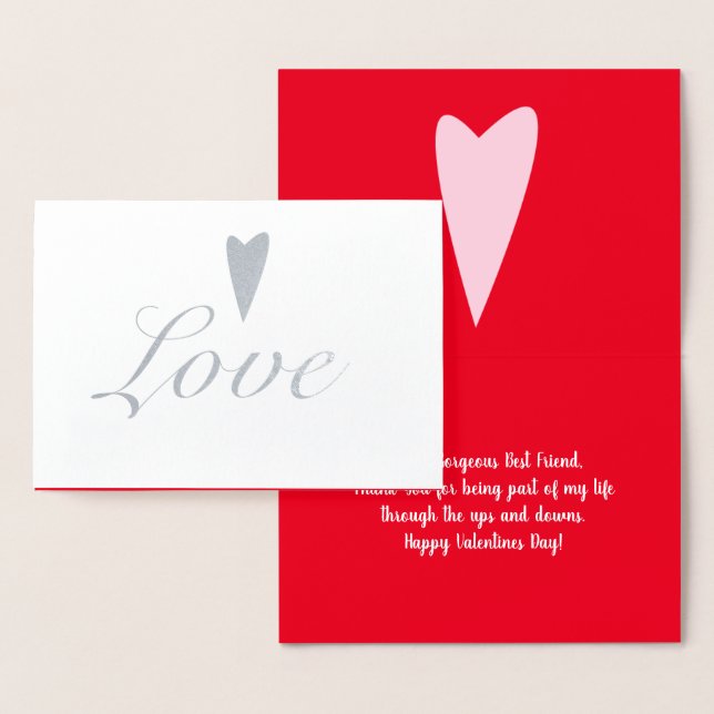 Carte Dorée Saint Valentin Coeur d'amour (Affichage)