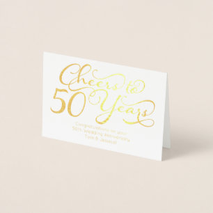 Carte Dorée Salutations à 50 ans Personnalisé 50e anniversaire