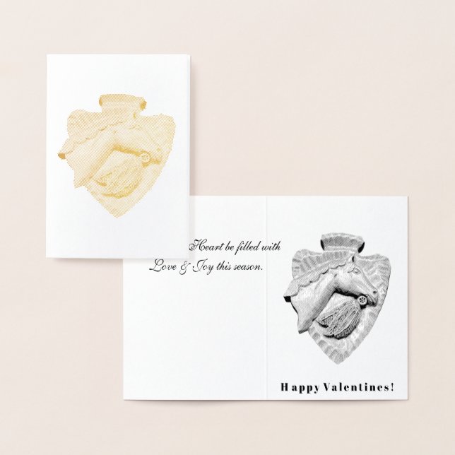 Carte Dorée Salutations ! Joyeuse Saint-Valentin (Affichage)