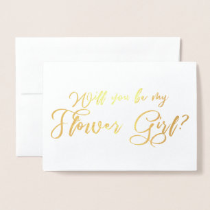 Carte Dorée Seras-tu ma Demoiselle d'Honneur Chic Calligraphie