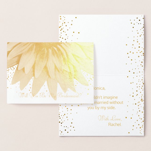 Carte Dorée Seras-Tu Ma Femme D'Accueil Sunflower Gold Fhuile (Affichage)