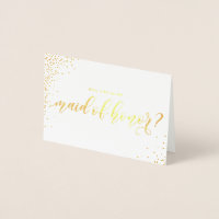 Serez-vous ma femme d'honneur Script Gold Foil Car