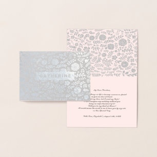 Carte Dorée Serez-vous ma servante d'honneur ? Floral rose pâl
