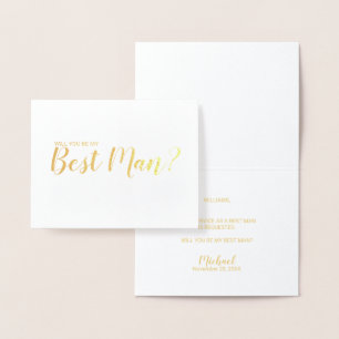 Carte Dorée Serez-Vous Mon Meilleur Homme ? Or de script moder