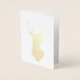 Carte Dorée Silhouette de cerf en huile d'or