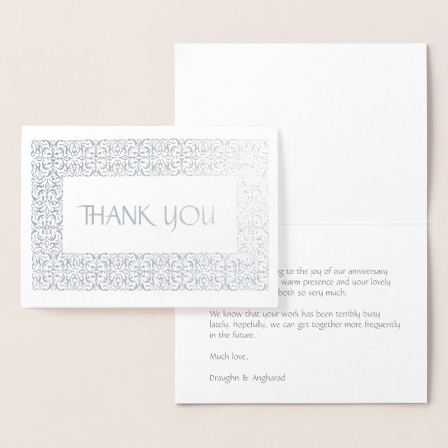 Carte Dorée Silver Elegance All Occasion "Merci" Real (Affichage)