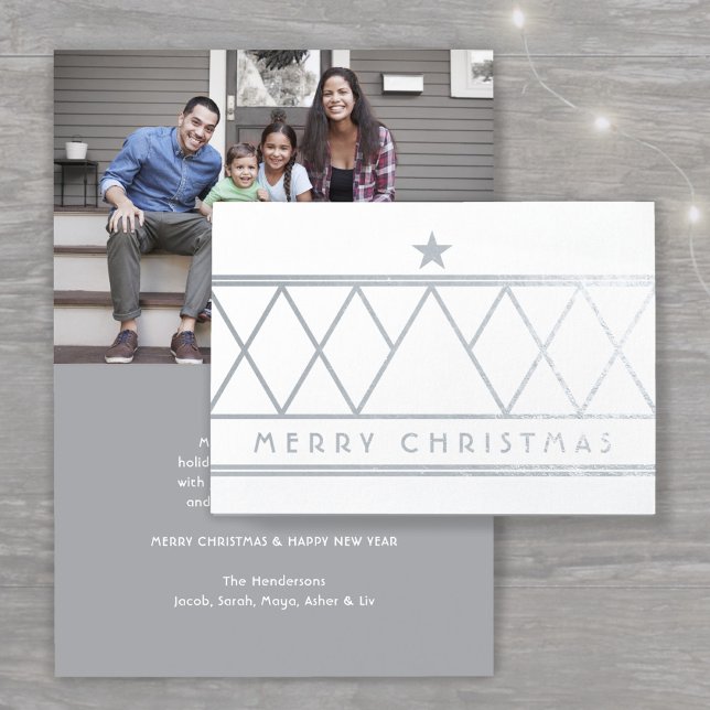 Carte Dorée Simple Chic Géométrique Joyeux Arbre de Noël Real (Créateur téléchargé)