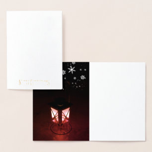 Carte Dorée Snowflakes classique Fête Noël