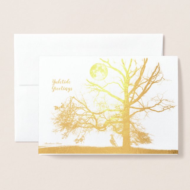 Carte Dorée Solstice d'hiver : Prospect Park, NY—vacances (Devant avec enveloppe)