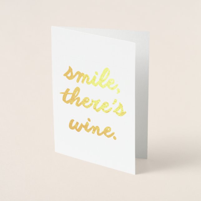 Carte Dorée Sourire Il y a du vin (Devant)