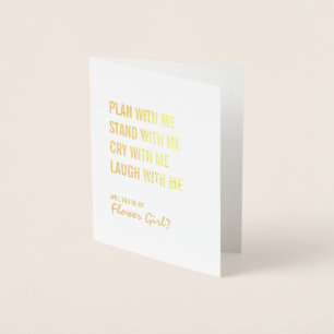 Carte Dorée Soyez Mon Plan Flower Avec Moi Gold Foil Card