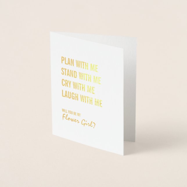 Carte Dorée Soyez Mon Plan Flower Avec Moi Gold Foil Card (Devant)
