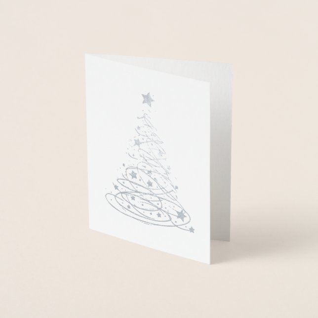 Carte Dorée STARRY NIGHT Holiday Card Silver (Devant)