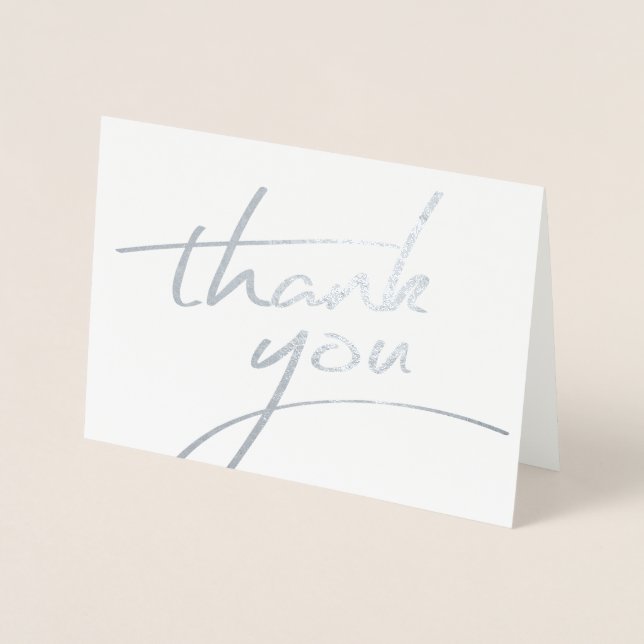 Carte Dorée Style de script Merci réel Foil 7 (Devant)