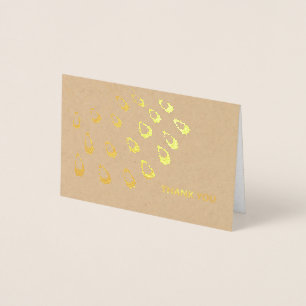 Carte Dorée Stylisé Peacock Feather Merci Mariage moderne
