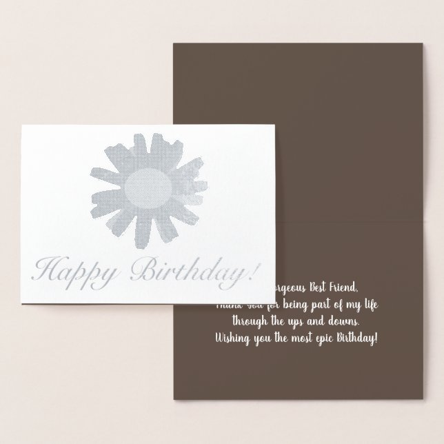 Carte Dorée Sunflower botanique Meilleur ami Anniversaire (Affichage)