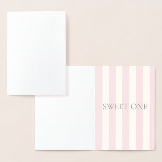 Carte Dorée Sweet One, sac cadeau, rose, rayures