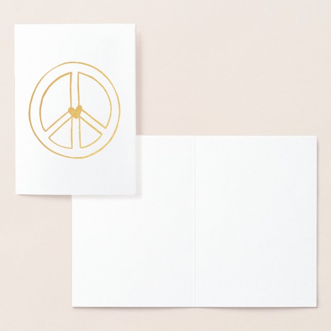 Carte Dorée Symbole de paix Gold Heart (Affichage)