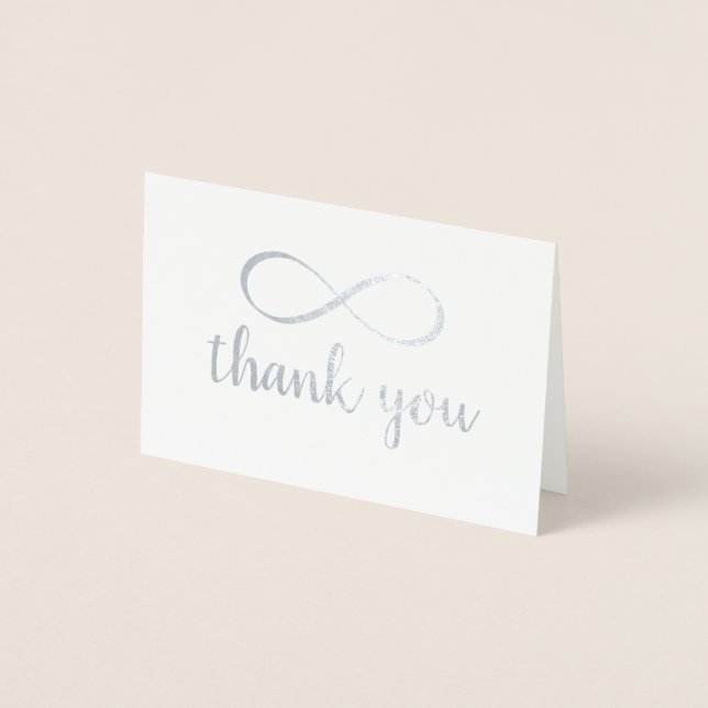 Carte Dorée Symbole d'infinité du Merci de calligraphie (Devant)