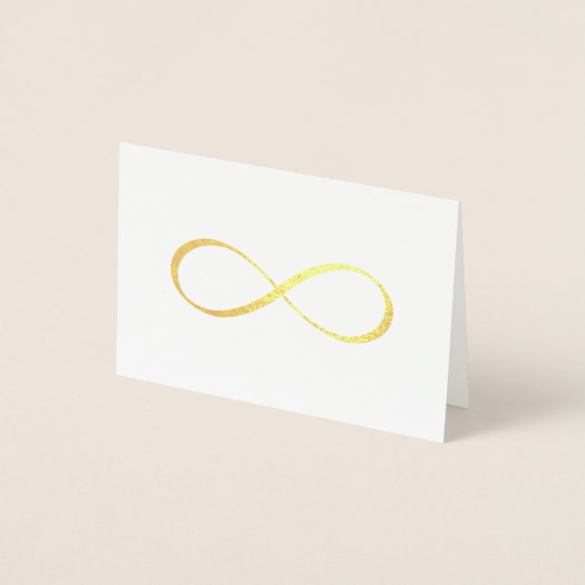 Carte Dorée Symbole Gold Infinity Calligraphie Merci (Devant)