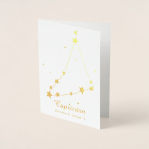 Carte Dorée SYMBOLE Zodiaque D'OR CAPRICORN