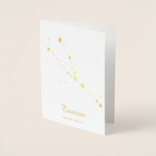 Carte Dorée SYMBOLE Zodiaque D'OR TAURUS