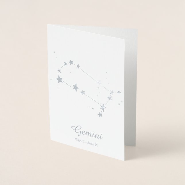 Carte Dorée SYMBOLE Zodiaque GEMINI GEMINI Silver Foil (Devant)