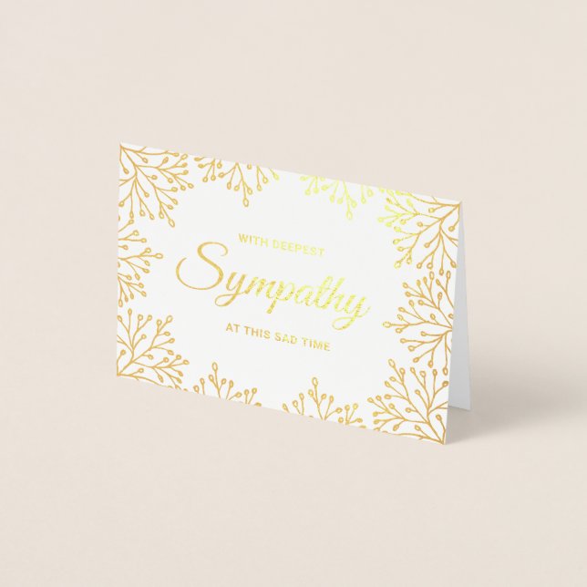 Carte Dorée Sympathie florale élégante (Devant)