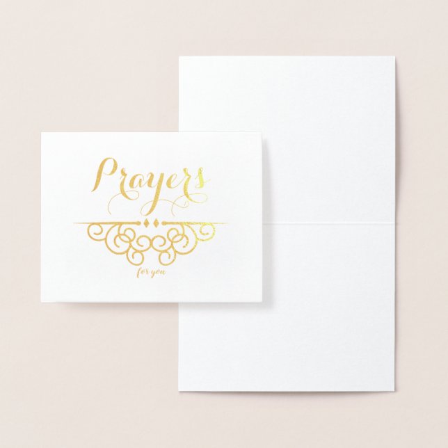 Carte Dorée Sympathie religieuse Penser à vos prières (Affichage)