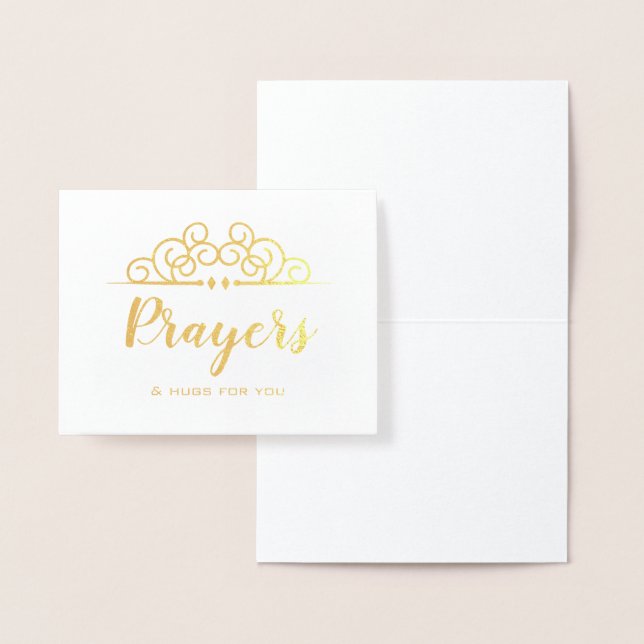 Carte Dorée Sympathie religieuse Penser à vos prières (Affichage)