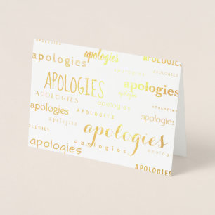 Carte Dorée tant d'excuses pour le papier or