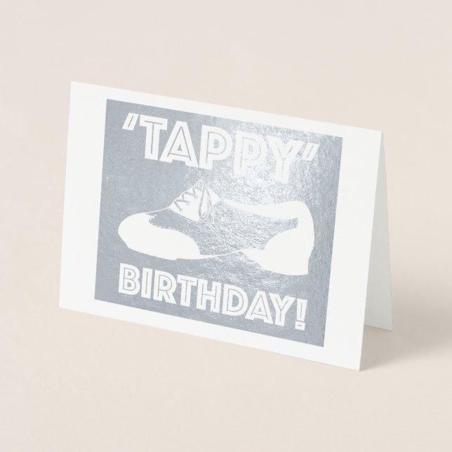 Carte Dorée Tappy Joyeux Anniversaire Danse Professeur Tap Cha (Devant)