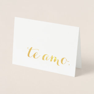 Carte Dorée te amo feuille d'or