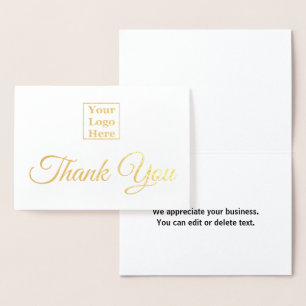 Carte Dorée Texte personnalisé dans votre logo ici Merci