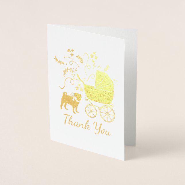 Carte Dorée Thème carlin Party - Gold (Devant)