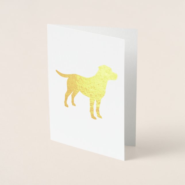 Carte Dorée Thème Labrador - Baby shower de chien Blue Lab (Devant)