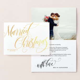 Carte Dorée Tourbillonnant marié Mariage de Noël Merci photo