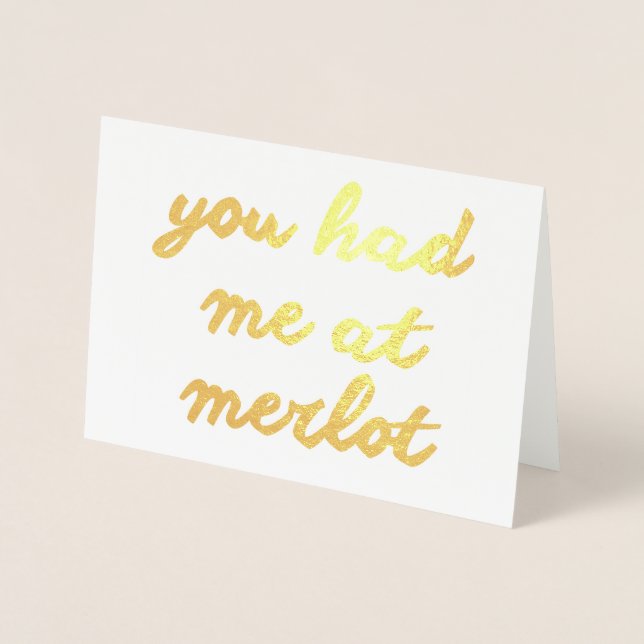 Carte Dorée Tu M'As Eu À Merlot (Devant)