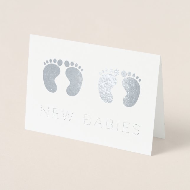 Carte Dorée Twins Nouveaux bébés Argent (Devant)